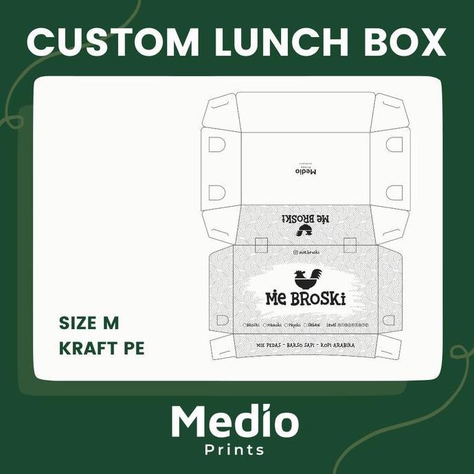 CUSTOM - Paper Lunch Box Size M - "Mie Broski"