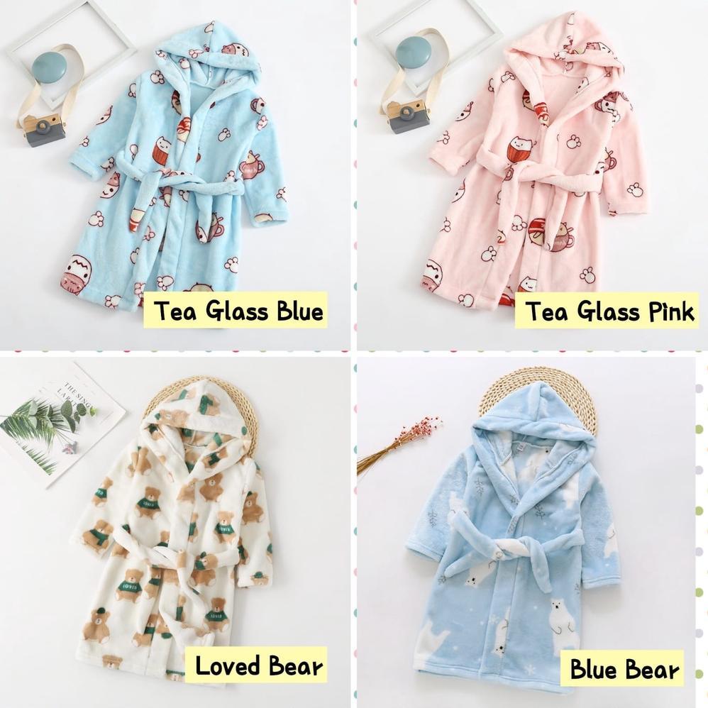 Baju Handuk Anak Jubah Handuk Anak Kimono Handuk Anak Halus Handuk Hoodie Anak Handuk Berenang Anak