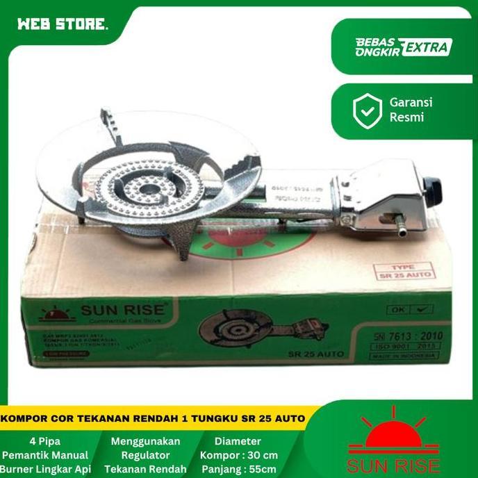 CORVUS Kompor Gas Cor 1 Tungku Sunrise SR 25 Auto Low Pressure Tekanan Rendah
