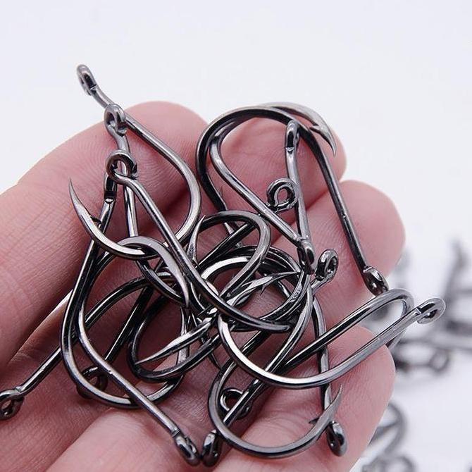 FINESSE 100/500Buah Kait Ikan Baja Karbon Tinggi Ikan Tajam Dari No.3 S/d No.12 1 Set Box Kail Panci