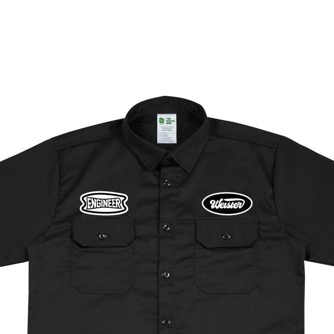 Kemeja Pendek Weister Workshirt Hitam - Model Engineer - Pria, Distro