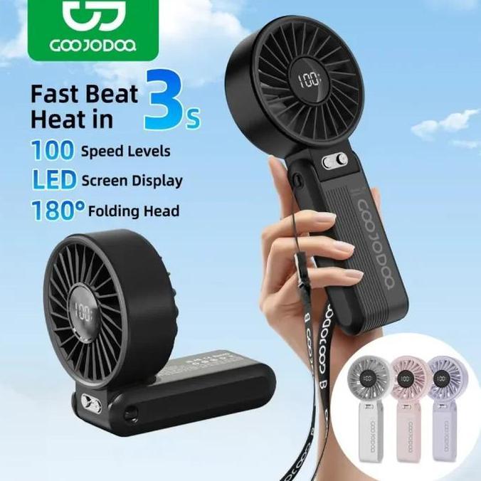 GOOJODOQ 4000mAh High Speed Portable Mini kipas Handheld Fan Quietand Air flow 100 Gear kipas angin 