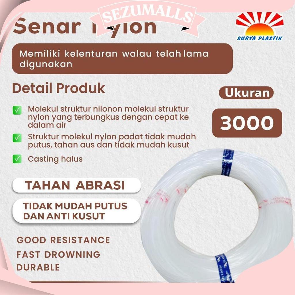 Senar Cap Ikan Kakap  Ukuran 3000 (120)  Per Roll /Tali Senar Pancing / Senar Layangan Cod
