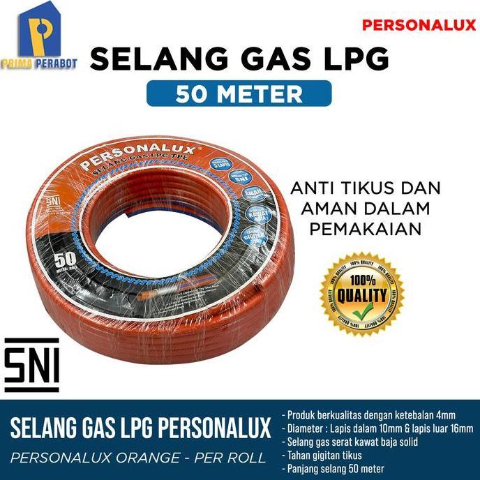 Per Roll Selang GAS LPG Personalux 5 Lapis SNI Kawat Baja