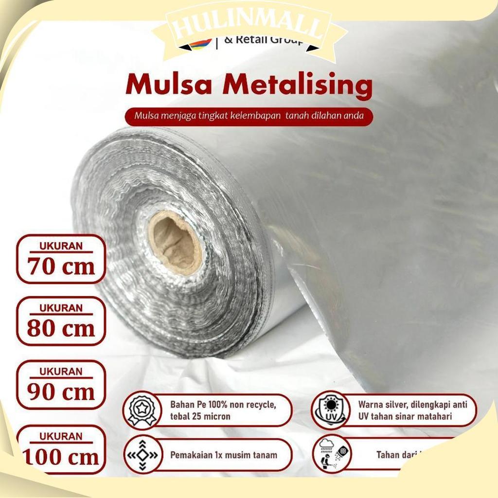 Plastik Mulsa Perak 1 Roll 8 Kg Mulsa Grenjeng Lebar 100 Cm Promo