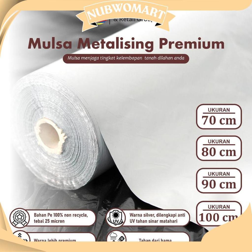Premium  Plastik Mulsa Perak  1 Roll 8 Kg Mulsa Grenjeng Lebar 90 Cm Promo 10.10