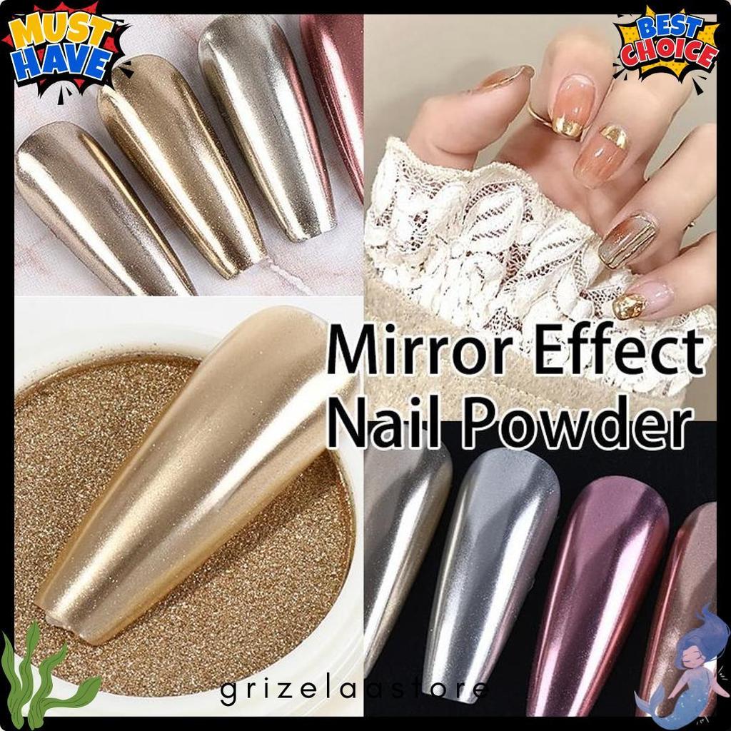 Wajib Punya Solid Chrome Powder Nail /Powder Silver Chrome Solid/ Powder Chrome Gold/ Gold Powder/ S