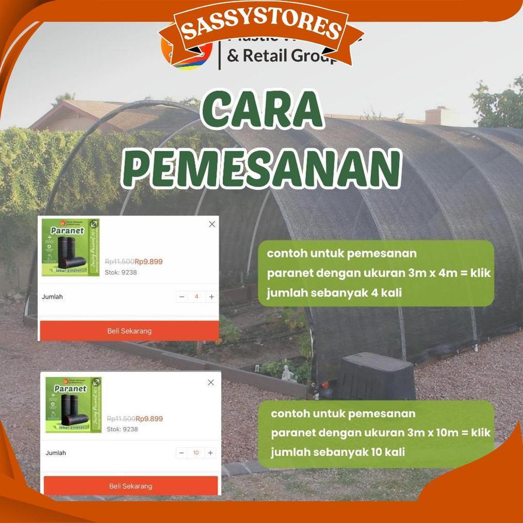Paranet Tanaman/Jaring Paranet 70% Rajut Segitiga Lebar 3 Meteran Ecer Sale