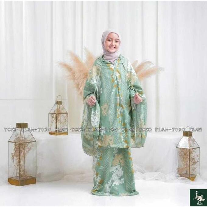 DS15 >> TOKO FLAM MUKENA ANAK TANGGUNG ALENA 2IN1 RESLETING KATUN TRAVEL