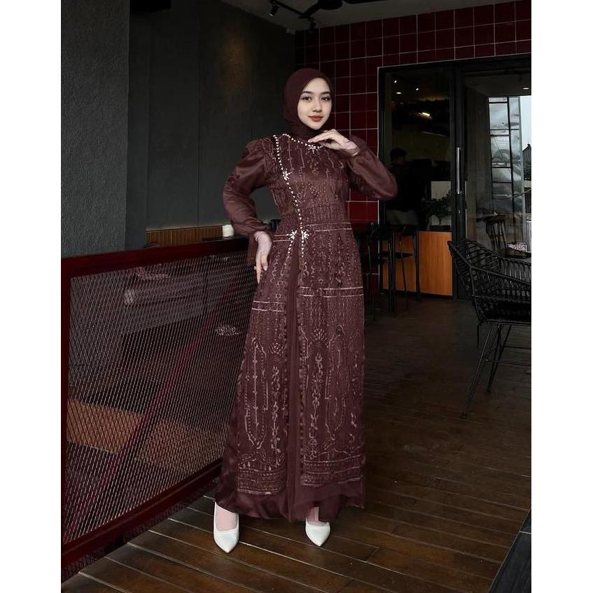 DT16 >> KID ROSE Gamis Anak Dress Anak Gamis Pesta Kondangan Lebaran Murah Gaun Anak Bahan Tile Muti