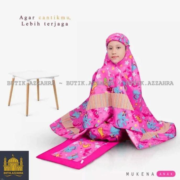 DB42>> BUTIK.MUKENA ANAK KARAKTEK KUDA PONY KATUN TERLARIS & TERMURAH Atasan Muslim Panjang Sajadah 