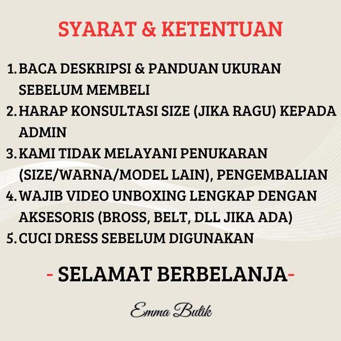 Promo Emma.Butik E00254 Midi Dress Wanita Polos Maroon Black Elegan Pesta Formal Gereja Gaun Lengan 