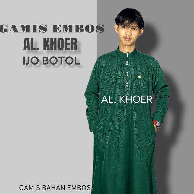 DF169>> alkhoer jubah madinah gamis bahan embos kancing kotak impor jubah pria dewasa termurah 2023
