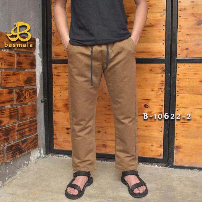 DE190 >> Basmala Celana Sirwal Panjang Katun Twill Premium B-10622-2 Celana Chinos Pria Casual Cokla