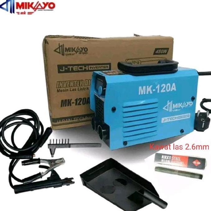KAHONO Mesin Las Listrik Digital 120 Ampere Invertertera Digital 120A Mein Las 450 Watt Mikayo Japan