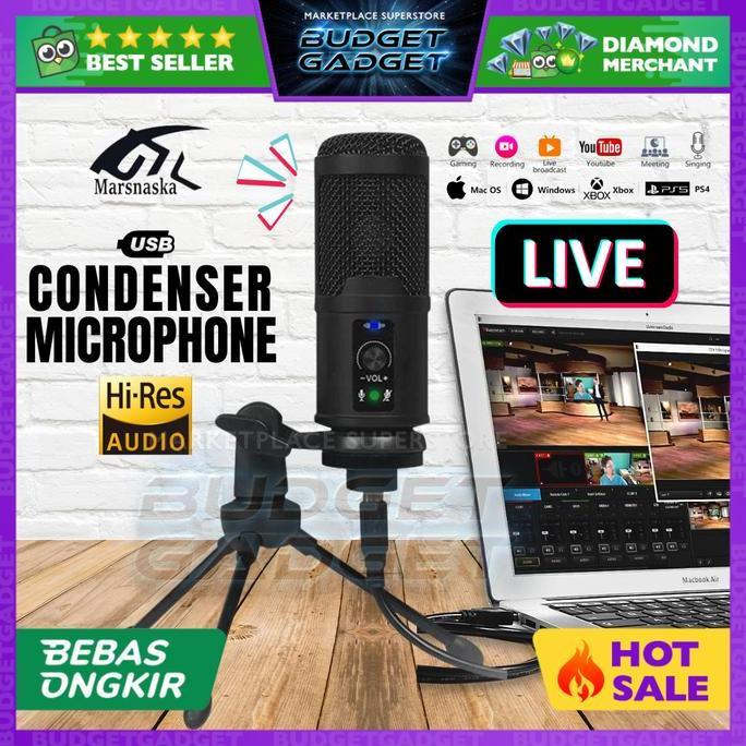 VEGAPUNK BM-65 Professional Mic Condenser Live Mikrofon USB + Mini Tripod Stand