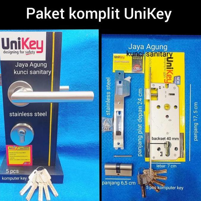 Handle Unikey HRE 219.57 Komplit Kunci Unikey Stainless Computer GOL
