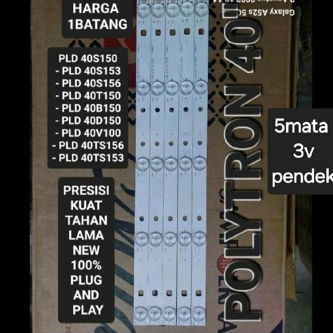 5 Mata Pendek 39Cm Backlight Bl Tv 3V5K 3V 5K 3Volt Polytron 40 Pld-40Ts153 Pld40Ts153 40D153 Pld40S