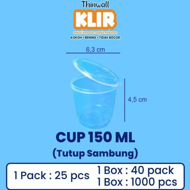 Thinwall Cup /Cup Puding /Sauce Container 150ml @25 Pcs KLIR