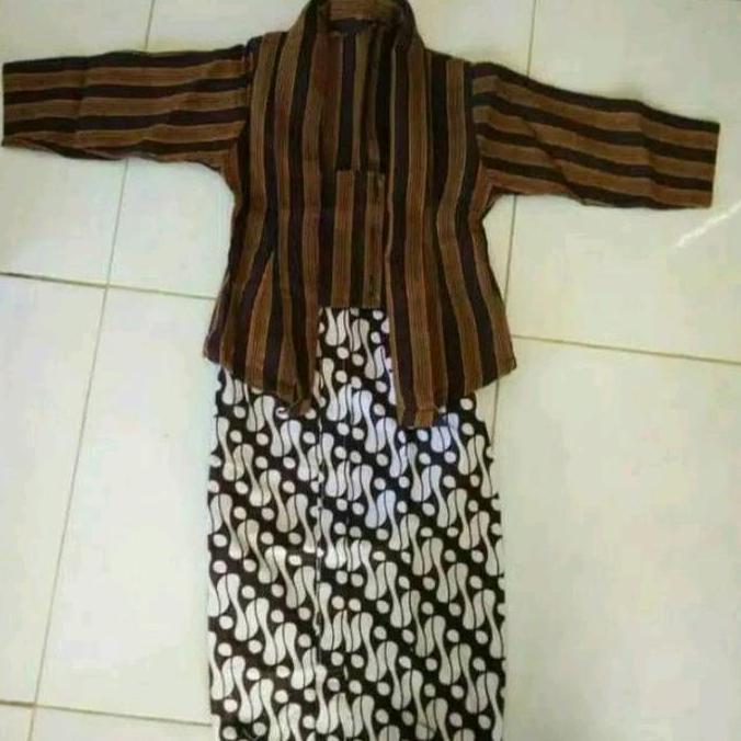 Setelan Kebaya Lurik Anak Perempuan / Stelan Surjan Lurik Anak Perempuan / Pakaian Adat Jawa Fashion