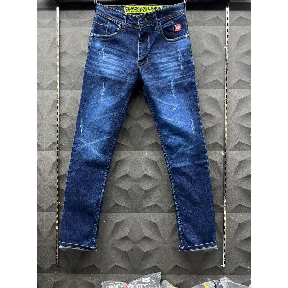 Eighteen Mamima - Celana Panjang Pria Bahan Jeans Denim Motif Sobek Bergambar Casual Distro