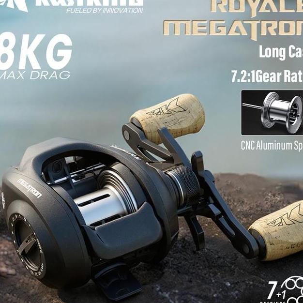 Kastking Royale Megatron Reel Pancing Baitcastinggulungan Pancing Baitcasting Lempar Jauh 7.21 Rasio