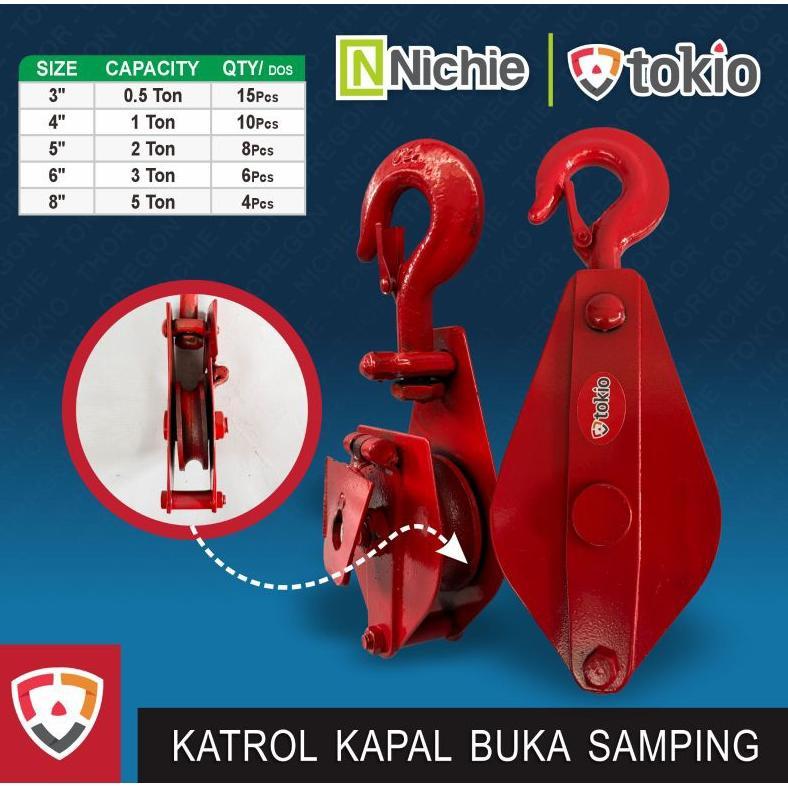 KATROL KAPAL ENGKEL BUKA SAMPING 0.5 TON 1 TON 2 TON 3 TON 5 TON KEREKAN KAPAL MERK TOKIO Katrol