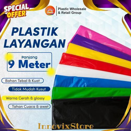 GROSIR PLASTIK LAYANGAN PLASTIK LAYANG LAYANG PLASTIK WARNA LEBAR 60CM PANJANG 9 METER