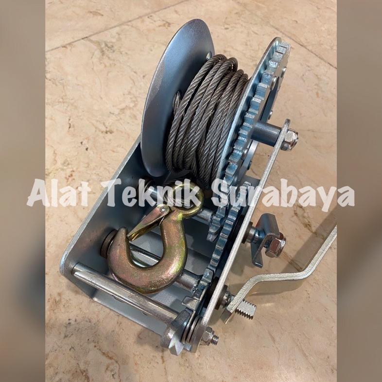 HAND WINCH 1 TON 2500 LBS + 10 METER KAWAT SELING SLING KATROL 1250 KG KEREKAN SELING KAPASITAS Katr