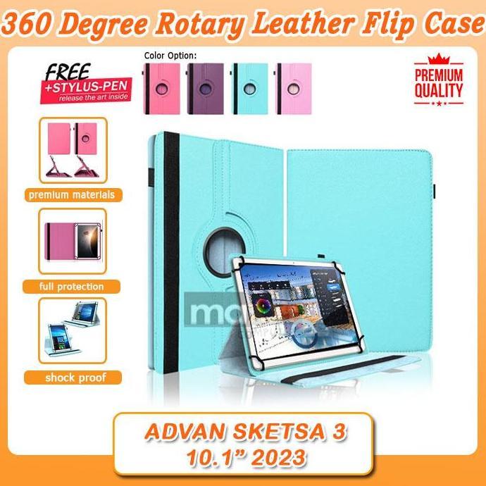 DB176 }} Advan Sketsa 3 Tablet 10 Inch Rotary Flipcase Flipcover Bookcover Case