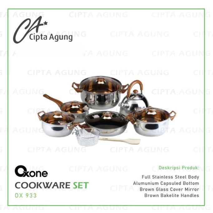 ECO COOKWARE SET / PANCI SET OXONE STAINLESS STEEL OX-933 OX933 OX 933