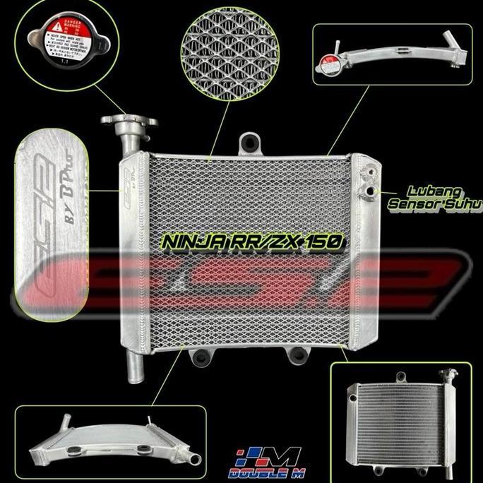 PHRENA Radiator Aluminium Almu ES2 Gambot Curve Melengkung Kawasaki Ninja R SS RR ZX 150 not Bpro Qt