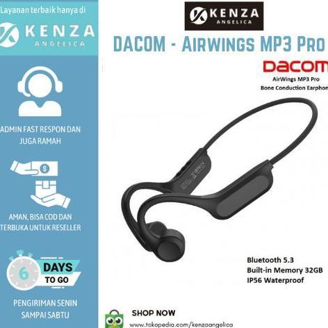 WISZCA- DACOM AirWings MP3 Pro - Bone Conduction Earphone Waterproof IP56 - Built-in 32GB Memory