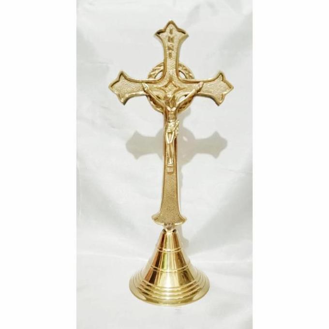 Salib duduk salib meja yesus motif rintik besar INRI RAM