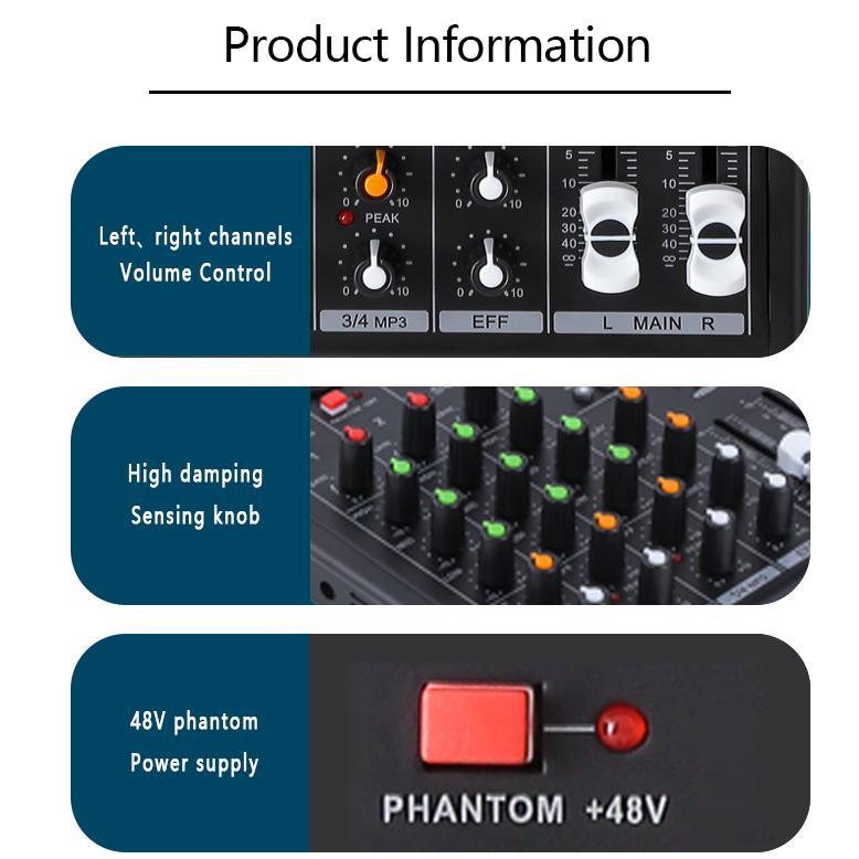 Feichi  4 Channel Mixer Audio/Mixer Mini/Sound Card/Amplifier Bluetooth Mini Profesional /Soundcard 