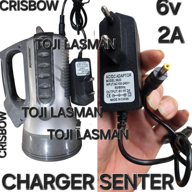 ( Charger Senter 6V 2A ) Casan Carger Colokan Strum Batu Senter Tembak  Sorot 6V2A 6V 2A Buat Batu B