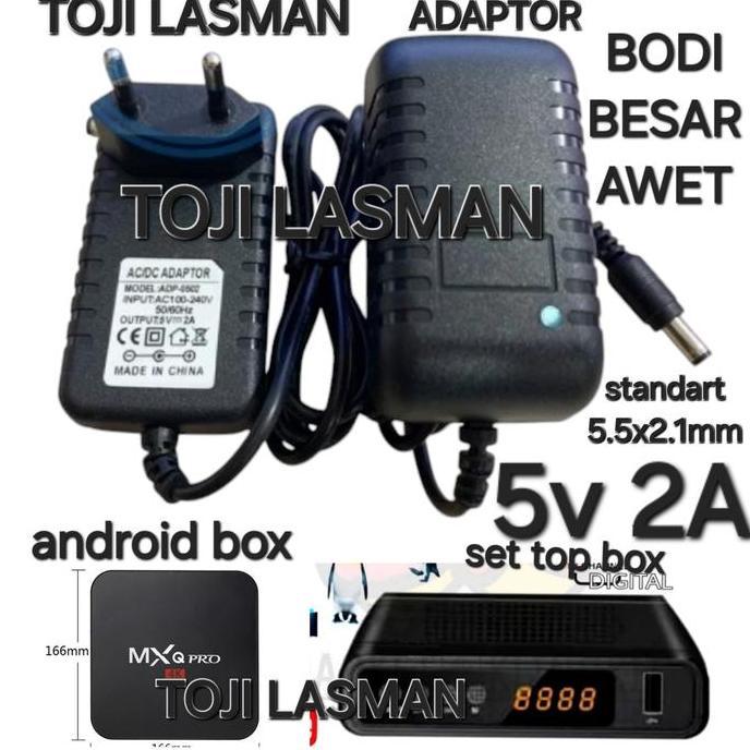 ( Adaptor Stb Set Top Box Bok 5V 2A ) Colokan Psu Travo Power Supply Android Box Bok Stb Advan Advan