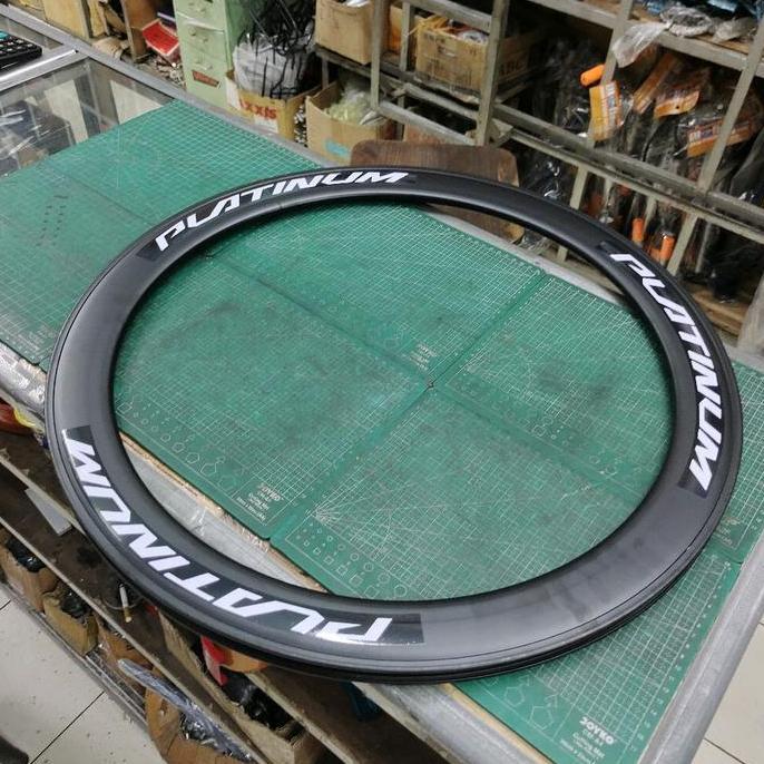 Velg Rims 700C Platinum Alloy Tinggi 6Cm Lubang 36 Hole Hitam Fixie Roadbike Balap Harga Satuan