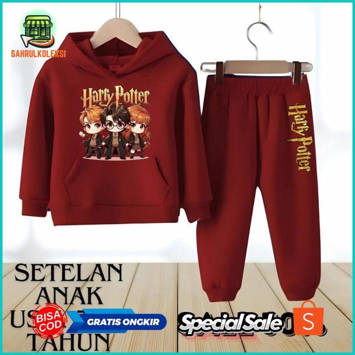 er-23 dg-78 Setelan hoodie anak laki laki motif harry potter untuk usia 3-12 tahun Premium Original