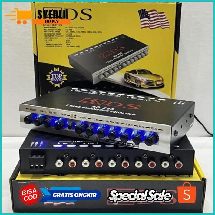 se-7 wwr-76 PREAMP EQUALIZER ADS AD-258 WITH FREQUENSI SUBWOOFER Murah Termurah