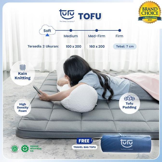 TURU TURU Tofu Kasur Lantai Gulung Premium / Travel Bed Premium / Matras Lantai Kasur Piknik (FREE T