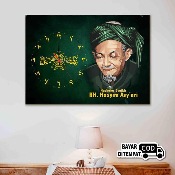 Promo Hiasan Jam Dinding Nahdatul Ulama NU Banser Nahdiyin KH.Hasyim Asy'ari COD