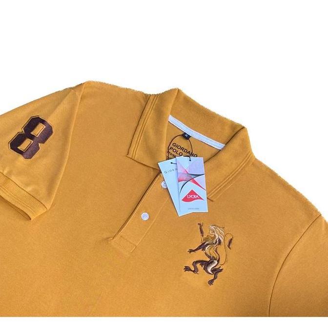 DT7 >> POLO GIORDANO ORIGINAL T - SHIRT, Shirt Pria Polo, Men 3D Lion & Embos Lion - Colour Black, W