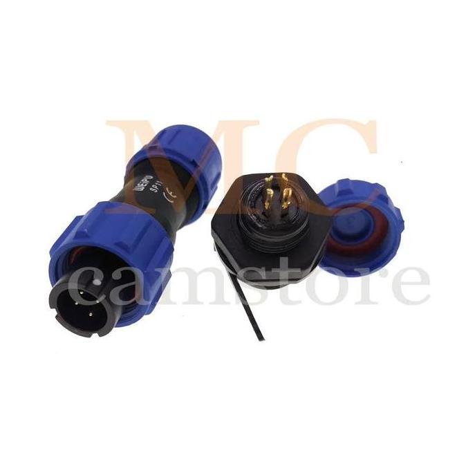 Promo Weipu Sp11 4Pin Power Connector Plug Socket, Ip68, Waterproof Connectors 4 Pin,Male Female Con