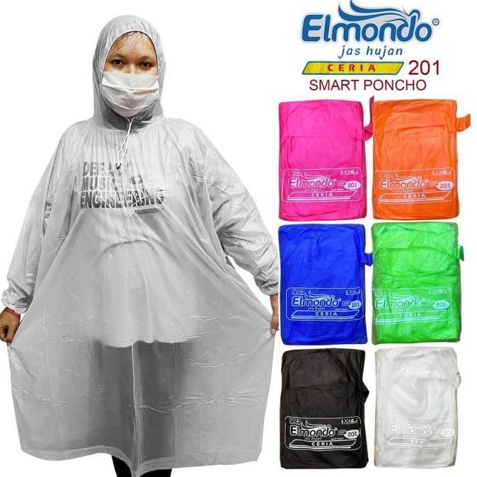 Jas Hujan Karet Elmondo Ponco Lengan Ceria 201 Tebal
