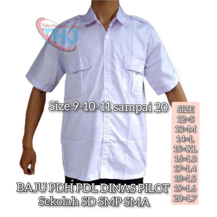 BAJU SERAGAM PDH PUTIH TANGAN PENDEK
