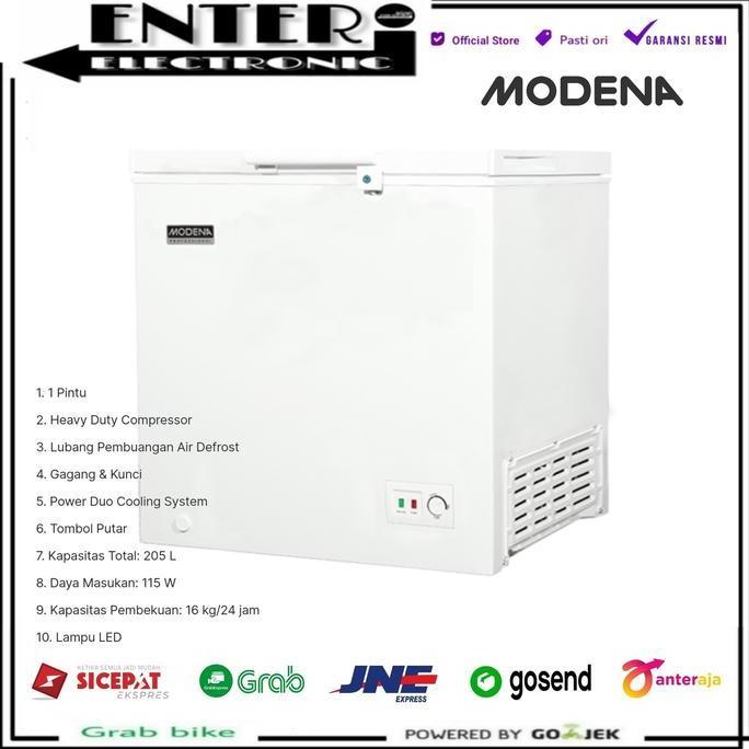 TERMURAH - MODENA MD0207 - CHEST FREEZER BOX MODENA 205 LITER MD 0206 W / MD 0207