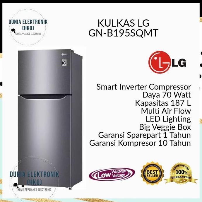 NEW KULKAS LG GN-B195SQMT 195 SQMT LEMARI ES 2 PINTU INVERTER