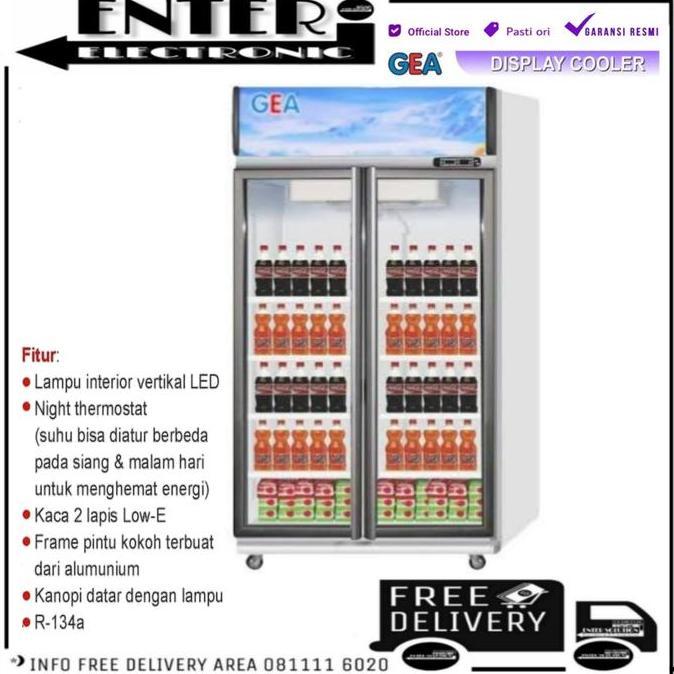 TERLARIS - GEA EXPO1050 - SHOWCASE GEA 2PINTU DISPLAY COOLER 1050L EXPO 1050AH CN