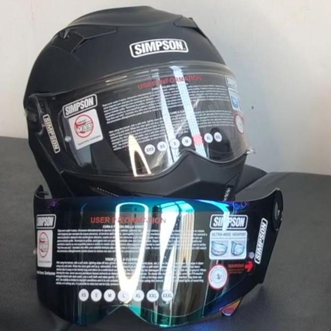 Simpson Darksome Iridium Oil Visor Helm